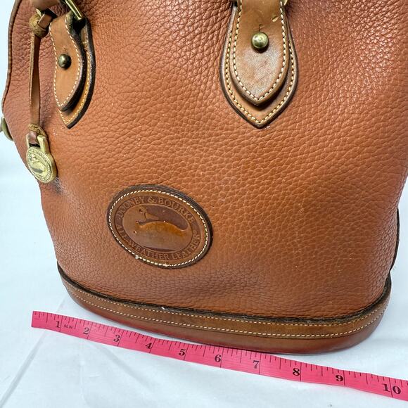 Dooney & Bourke Norfolk Bag Purse Brown Leather Double Handle VTG Durable - Picture 5 of 16